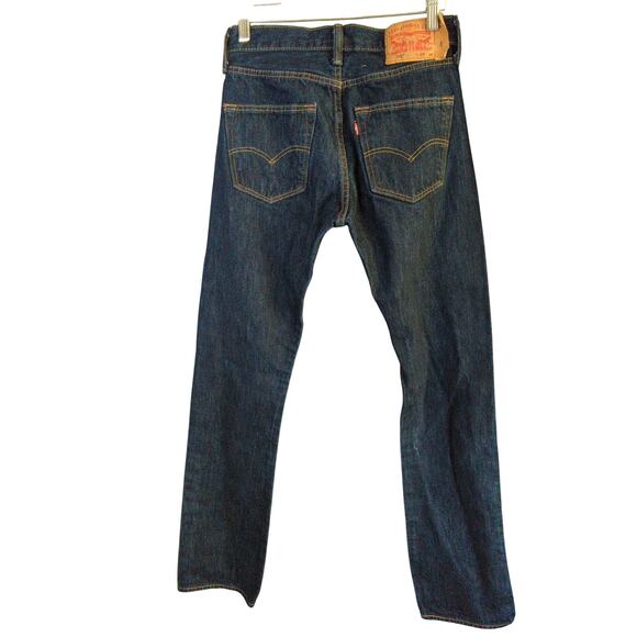 Levis 501 Jeans Mens 29x34 Blue Dark Wash Cotton Original Fit Button Fly - Picture 12 of 12